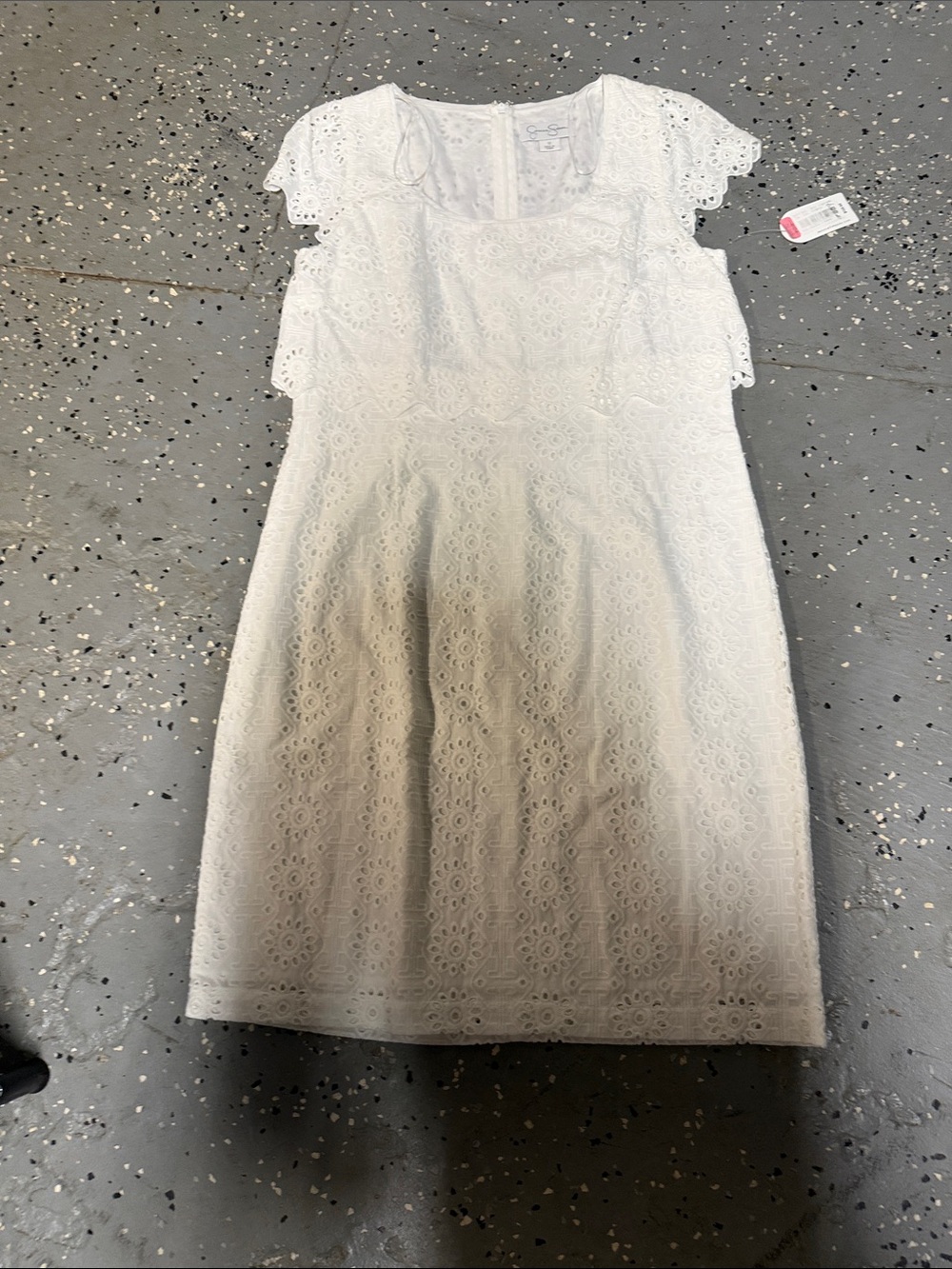 Jessica Simpson White Eyelet Lace Midi Dress